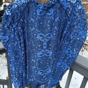 Lilly Pulitzer Blue Lace Blouse xl